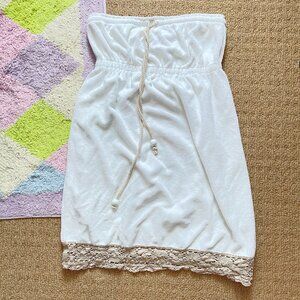 Juicy Couture Authentic Y2K White Terry Dress with Cream Lace - S